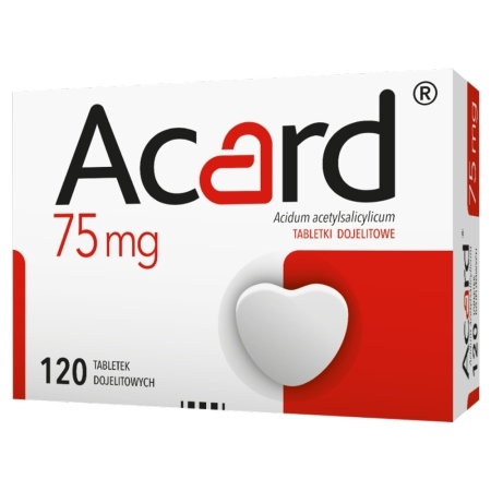 Acard 75 mg, 120 tabletek dojelitowych
