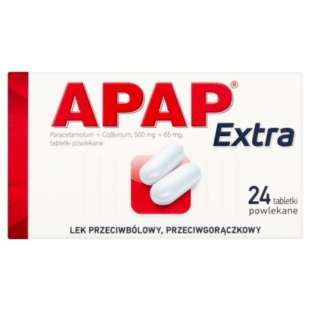 Apap Extra 500mg+65mg, 24 tabletek