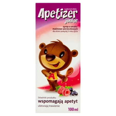 Apetizer Junior Suplement diety syrop o smaku malinowo-porzeczkowym 100 ml