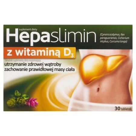 Hepaslimin z witaminą D3 Suplement diety 30 sztuk