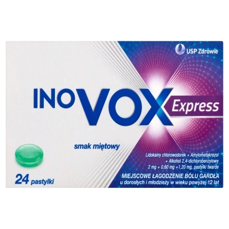 Inovox Express smak miętowy 24 pastylki