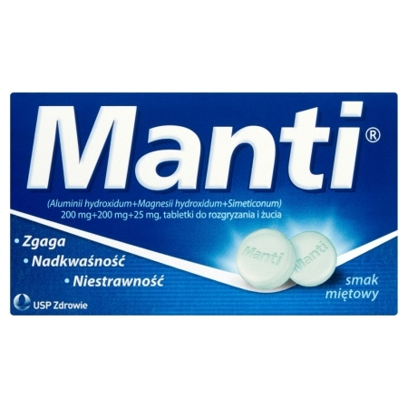 Manti Tabletki do rozgryzania i żucia smak miętowy 32 tabletki
