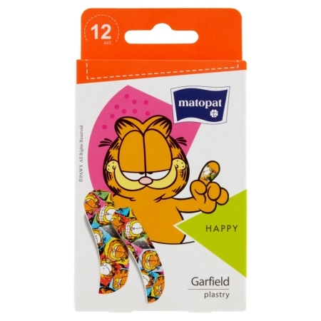 Matopat Happy Plastry Garfield 12 sztuk