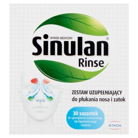 Sinulan Rinse Wyrób medyczny zestaw uzupełniający do płukania nosa i zatok 64,8 g (30 x 2,16 g)