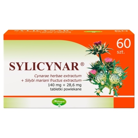 Sylicynar 140 mg + 28,6 mg Tabletki powlekane 60 sztuk