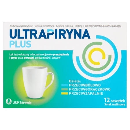 Ultrapiryna Plus Lek stosowany w leczeniu objawów przeziębienia i grypy 12 sztuk