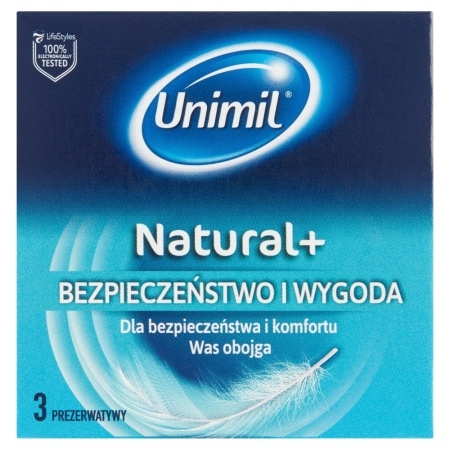 Unimil Natural+ Prezerwatywy 3  sztuki